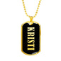Kristi v02 - 18k Gold Finished Luxury Dog Tag Necklace