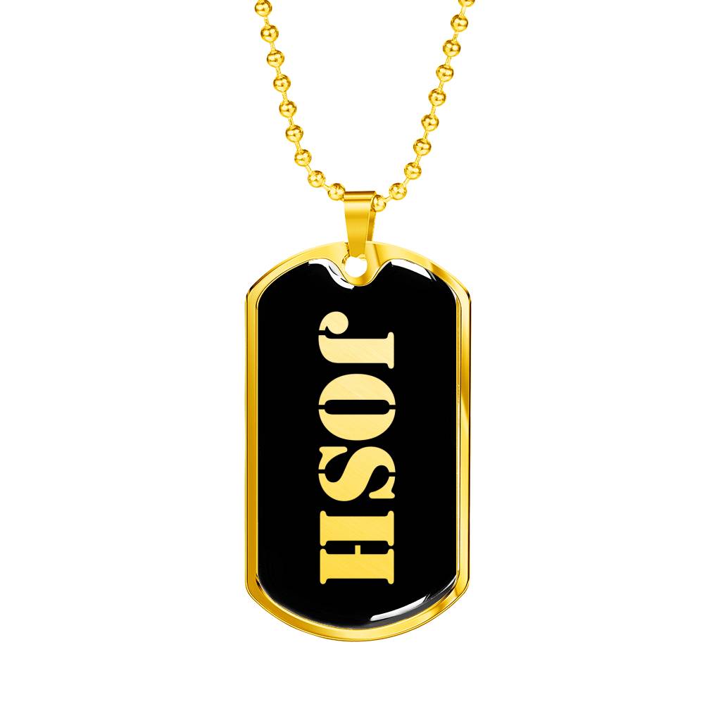Josh v2 - 18k Gold Finished Luxury Dog Tag Necklace