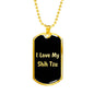 Love My Shih Tzu v5 - 18k Gold Finished Luxury Dog Tag Necklace
