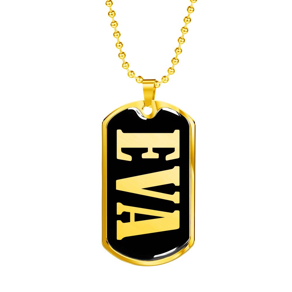 Eva v02 - 18k Gold Finished Luxury Dog Tag Necklace