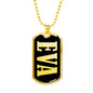 Eva v02 - 18k Gold Finished Luxury Dog Tag Necklace