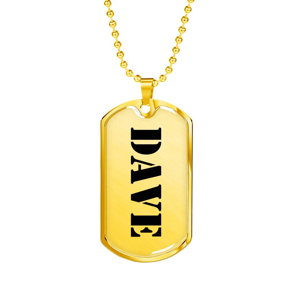 Dave - 18k Gold Finished Luxury Dog Tag Necklace