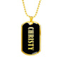 Christy v02 - 18k Gold Finished Luxury Dog Tag Necklace