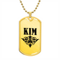 Kim v01a - 18k Gold Finished Luxury Dog Tag Necklace