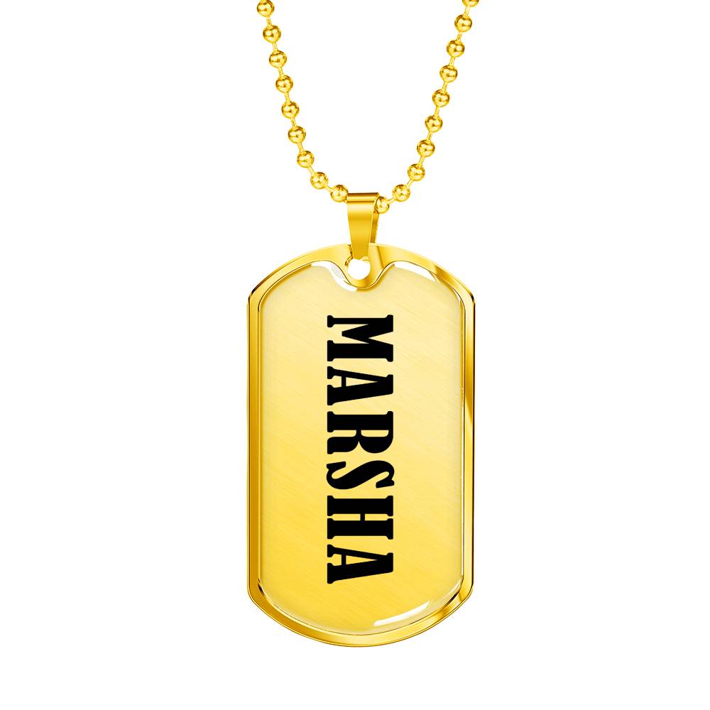 Marsha v01 - 18k Gold Finished Luxury Dog Tag Necklace