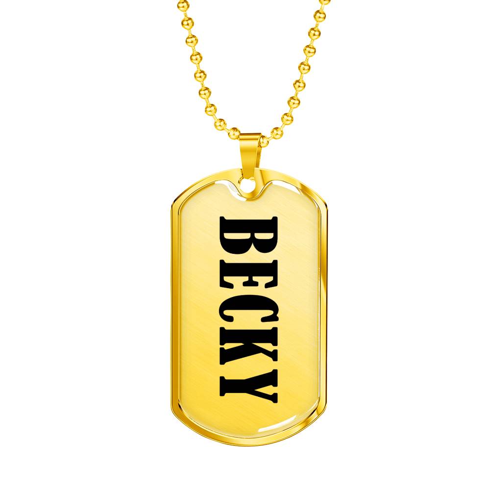 Becky v01 - 18k Gold Finished Luxury Dog Tag Necklace