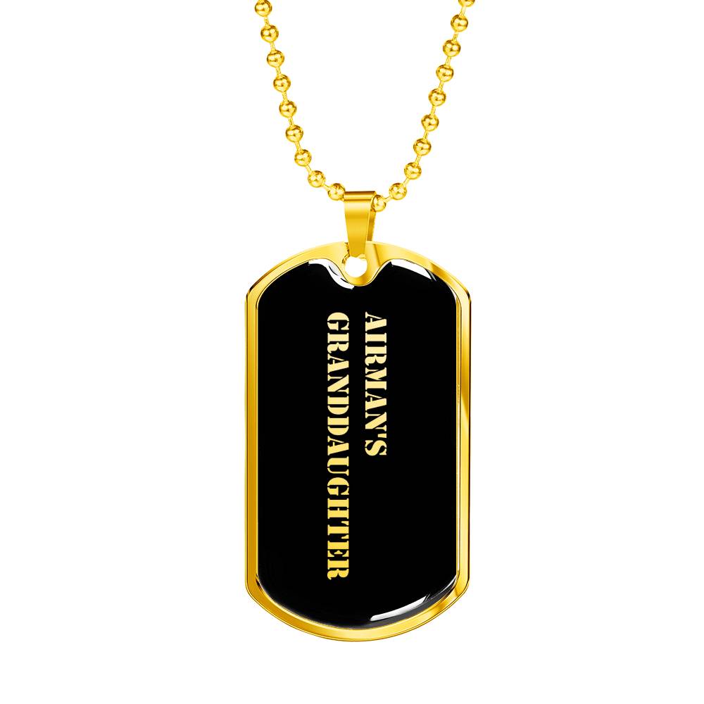 Airman's Granddaughter v2 - 18k Gold Finished Luxury Dog Tag Necklace