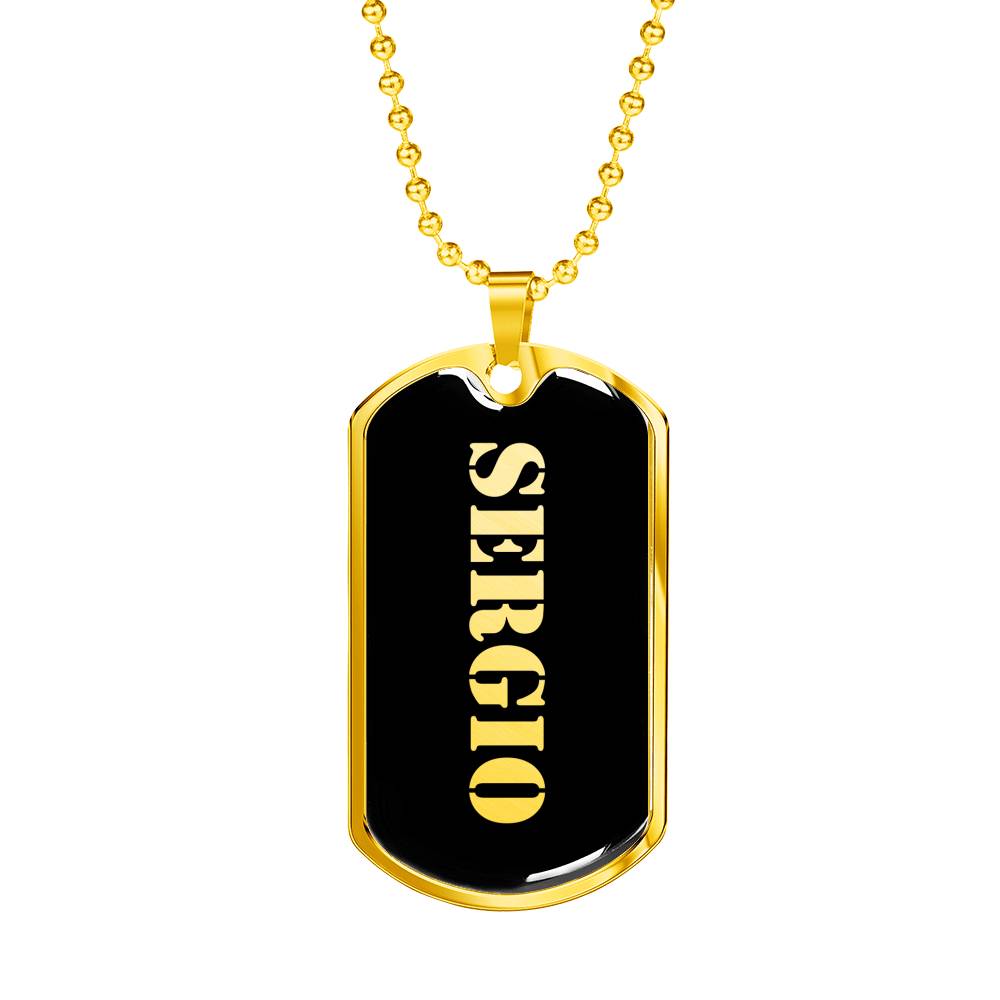 Sergio v2 - 18k Gold Finished Luxury Dog Tag Necklace