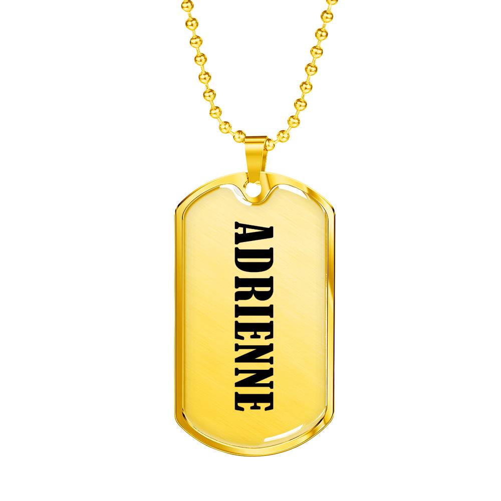 Adrienne v01 - 18k Gold Finished Luxury Dog Tag Necklace