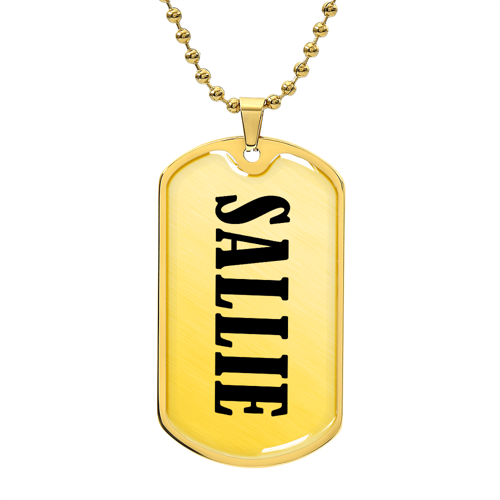 Sallie v01 - 18k Gold Finished Luxury Dog Tag Necklace