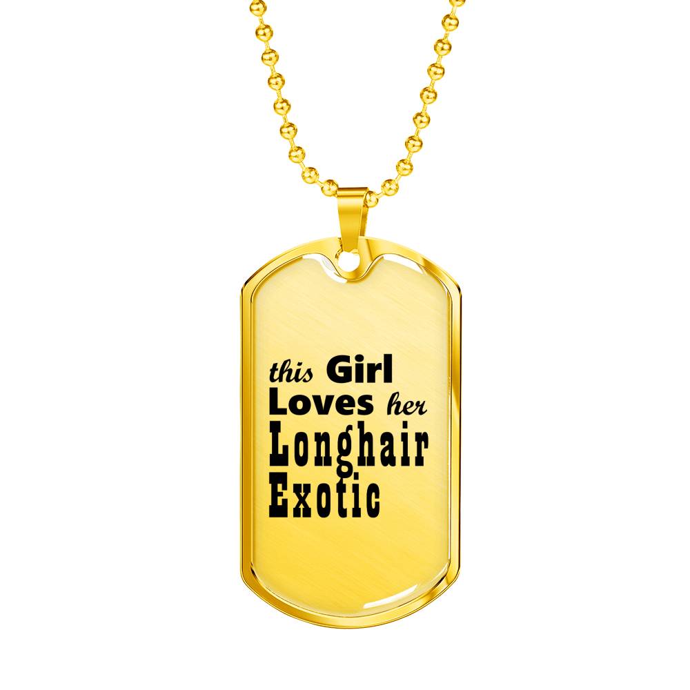 Longhair Exotic - 18k Gold Finished Luxury Dog Tag Necklace