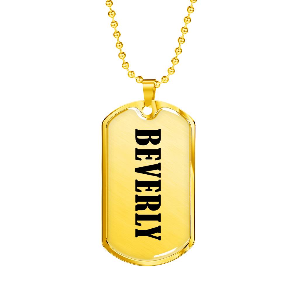 Beverly v01 - 18k Gold Finished Luxury Dog Tag Necklace