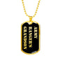 Army Ranger's Grandson v2 - 18k Gold Finished Luxury Dog Tag Necklace
