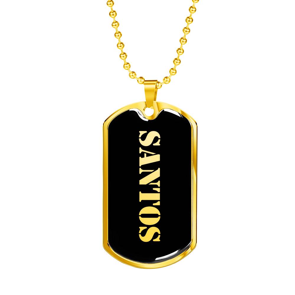 Santos v2 - 18k Gold Finished Luxury Dog Tag Necklace