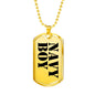 Navy Boy - 18k Gold Finished Luxury Dog Tag Necklace