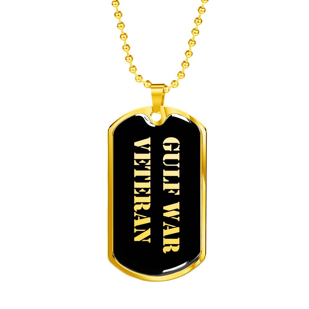 Gulf War Veteran v2 - 18k Gold Finished Luxury Dog Tag Necklace