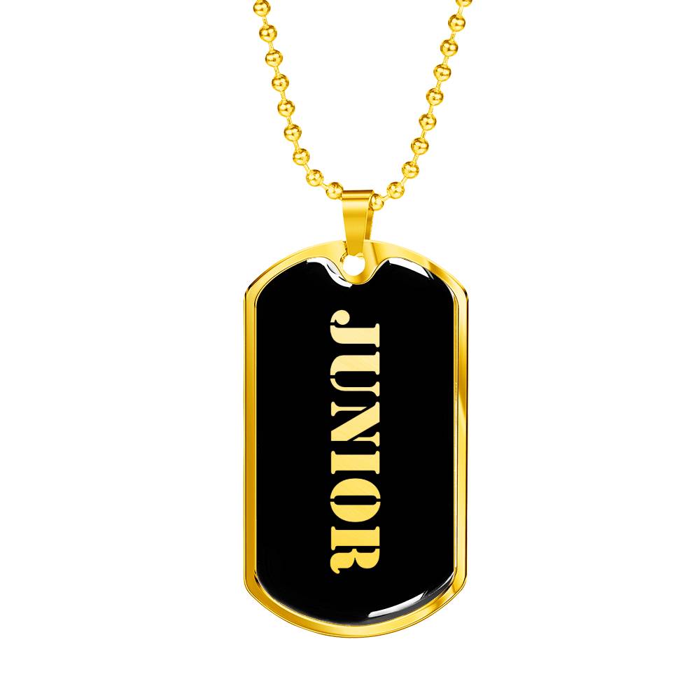 Junior v2 - 18k Gold Finished Luxury Dog Tag Necklace