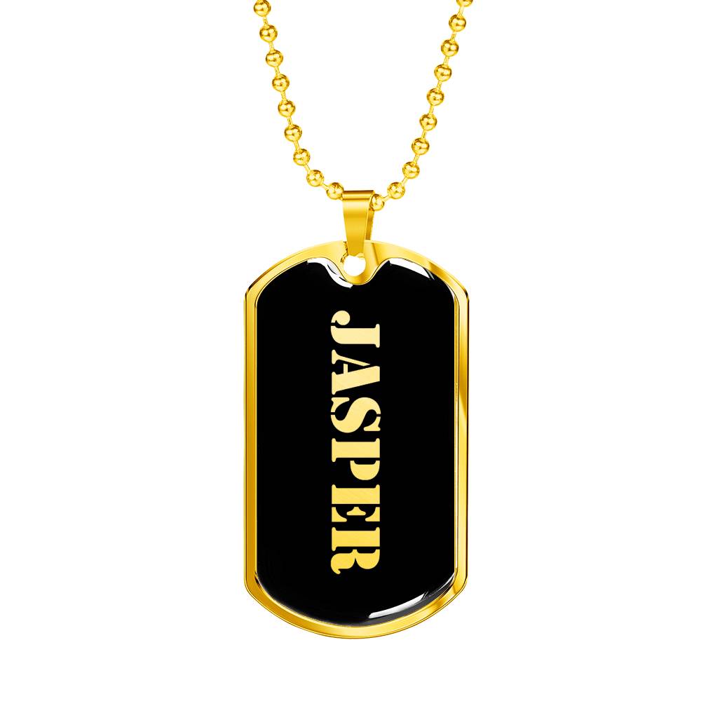 Jasper v2 - 18k Gold Finished Luxury Dog Tag Necklace