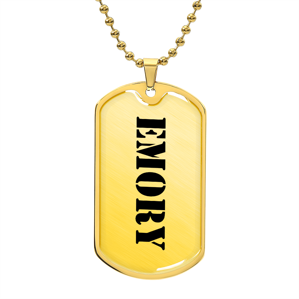 Emory - 18k Gold Finished Luxury Dog Tag Necklace