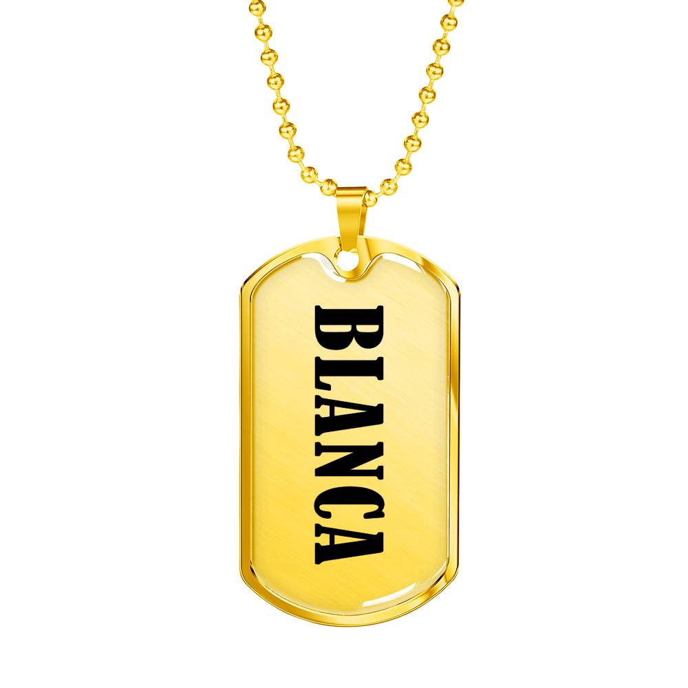 Blanca v01 - 18k Gold Finished Luxury Dog Tag Necklace