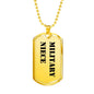 Military Niece - 18k Gold Finished Luxury Dog Tag Necklace