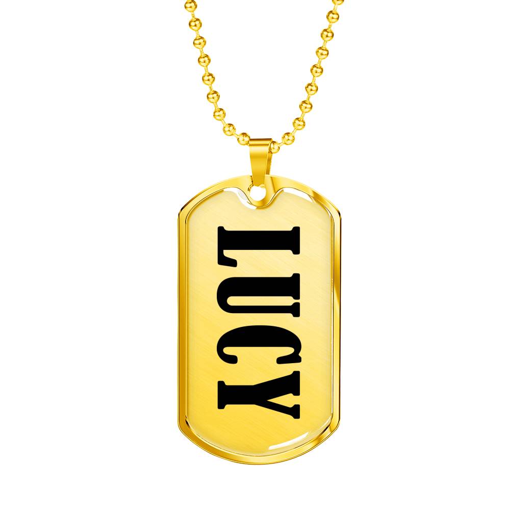Lucy v01 - 18k Gold Finished Luxury Dog Tag Necklace