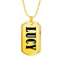 Lucy v01 - 18k Gold Finished Luxury Dog Tag Necklace