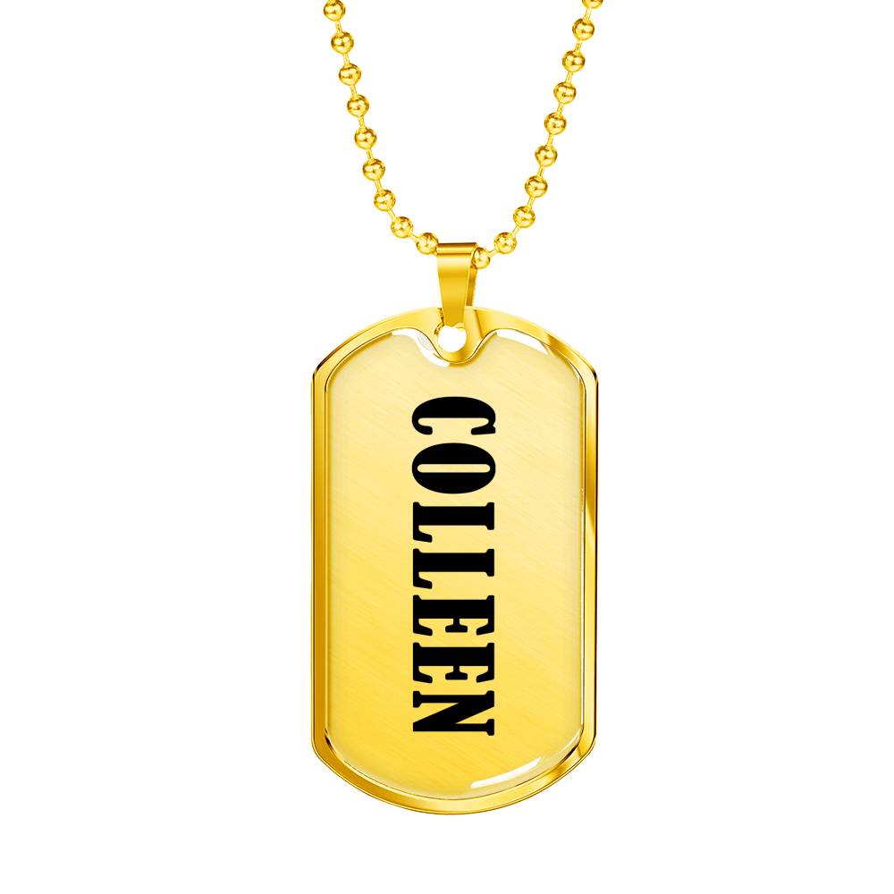 Colleen v01 - 18k Gold Finished Luxury Dog Tag Necklace