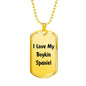 Love My Boykin Spaniel v4 - 18k Gold Finished Luxury Dog Tag Necklace