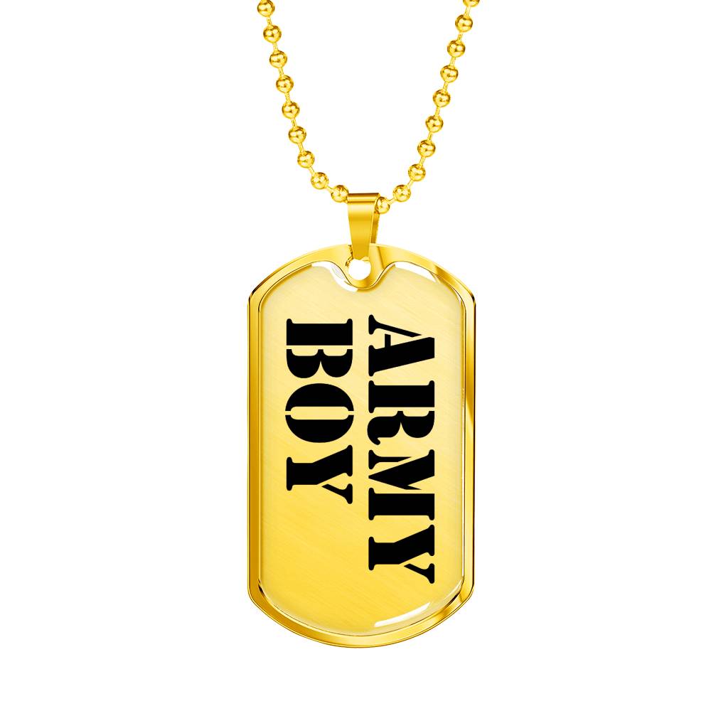 Army Boy - 18k Gold Finished Luxury Dog Tag Necklace