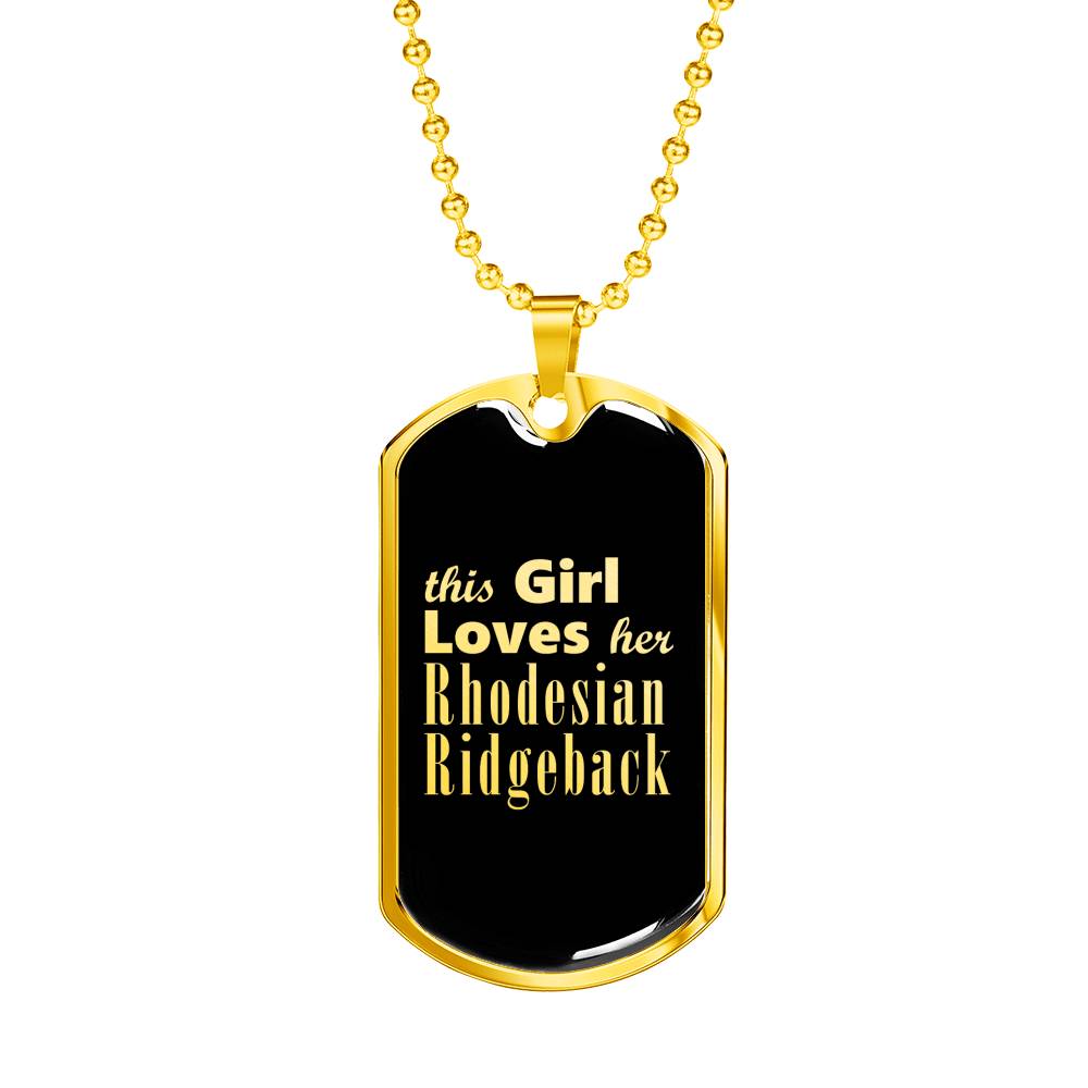 Rhodesian Ridgeback v2 - 18k Gold Finished Luxury Dog Tag Necklace