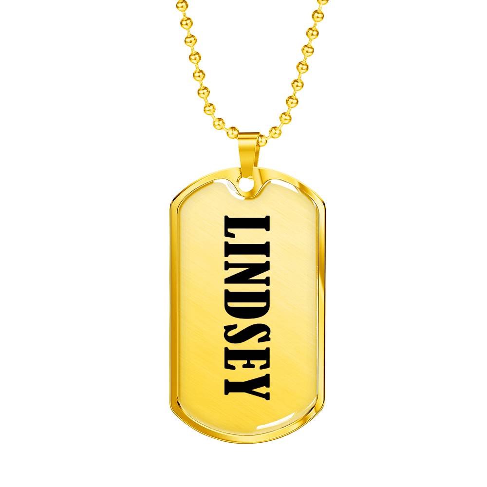Lindsey v01 - 18k Gold Finished Luxury Dog Tag Necklace
