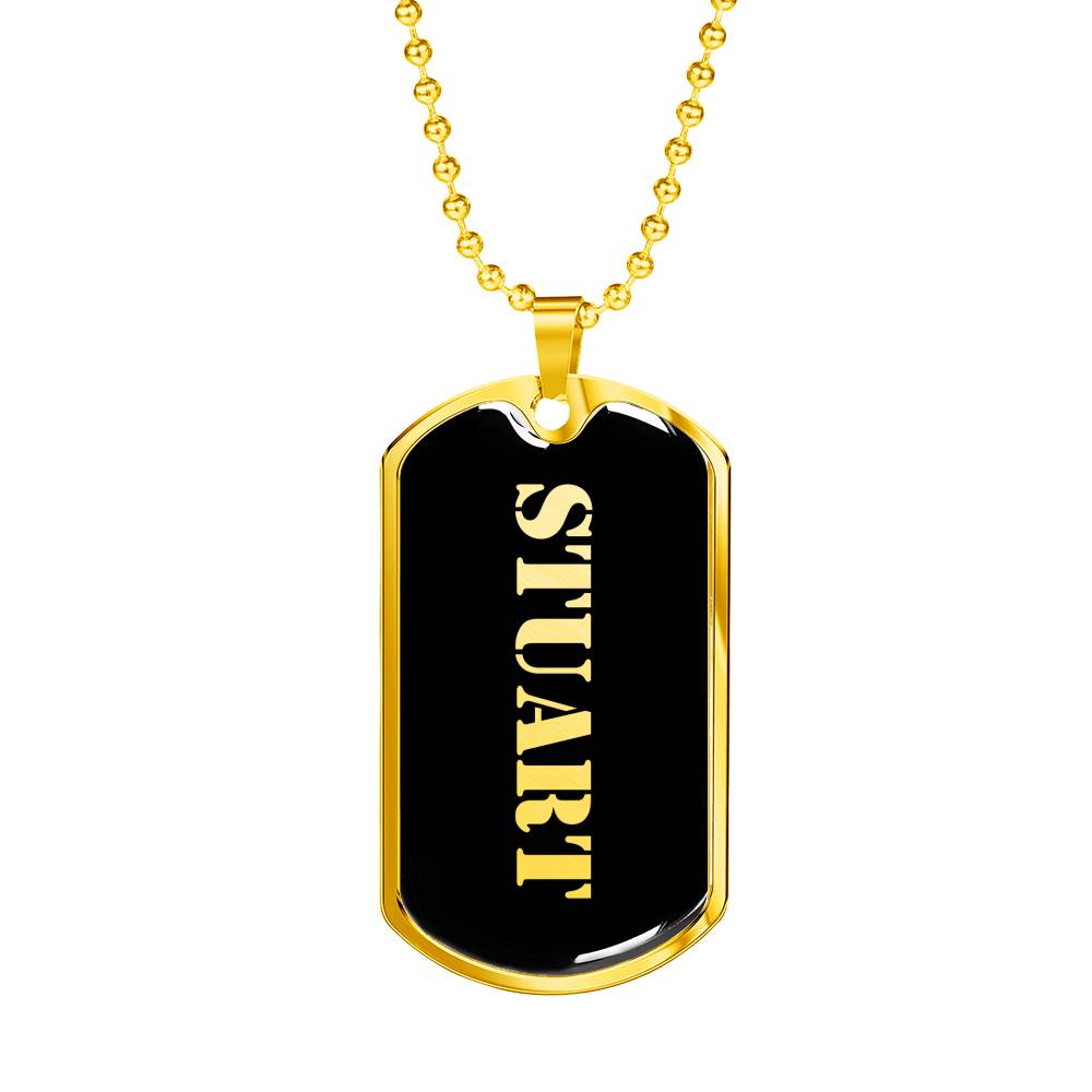 Stuart v2 - 18k Gold Finished Luxury Dog Tag Necklace