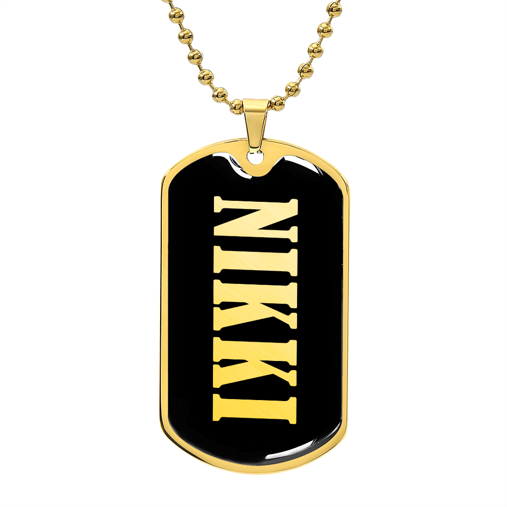 Nikki v02 - 18k Gold Finished Luxury Dog Tag Necklace