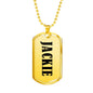 Jackie v01 - 18k Gold Finished Luxury Dog Tag Necklace