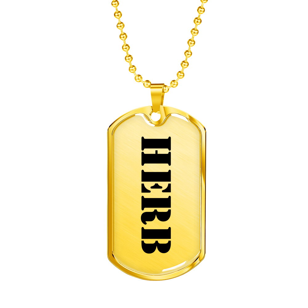 Herb - 18k Gold Finished Luxury Dog Tag Necklace