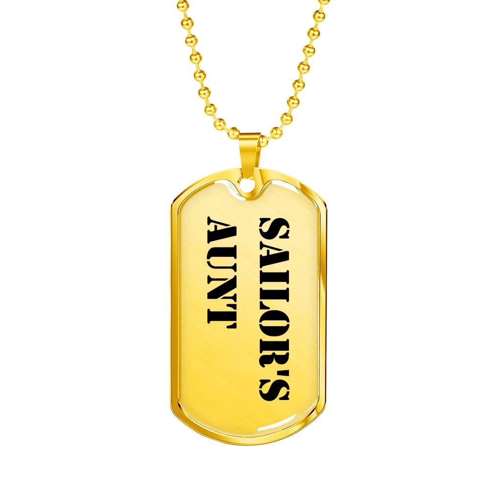 Sailor's Aunt - 18k Gold Finished Luxury Dog Tag Necklace