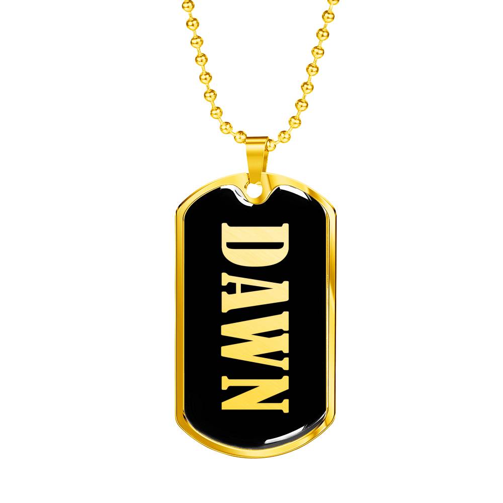 Dawn v02 - 18k Gold Finished Luxury Dog Tag Necklace