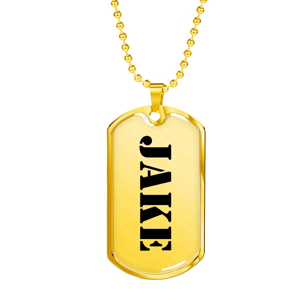 Jake - 18k Gold Finished Luxury Dog Tag Necklace