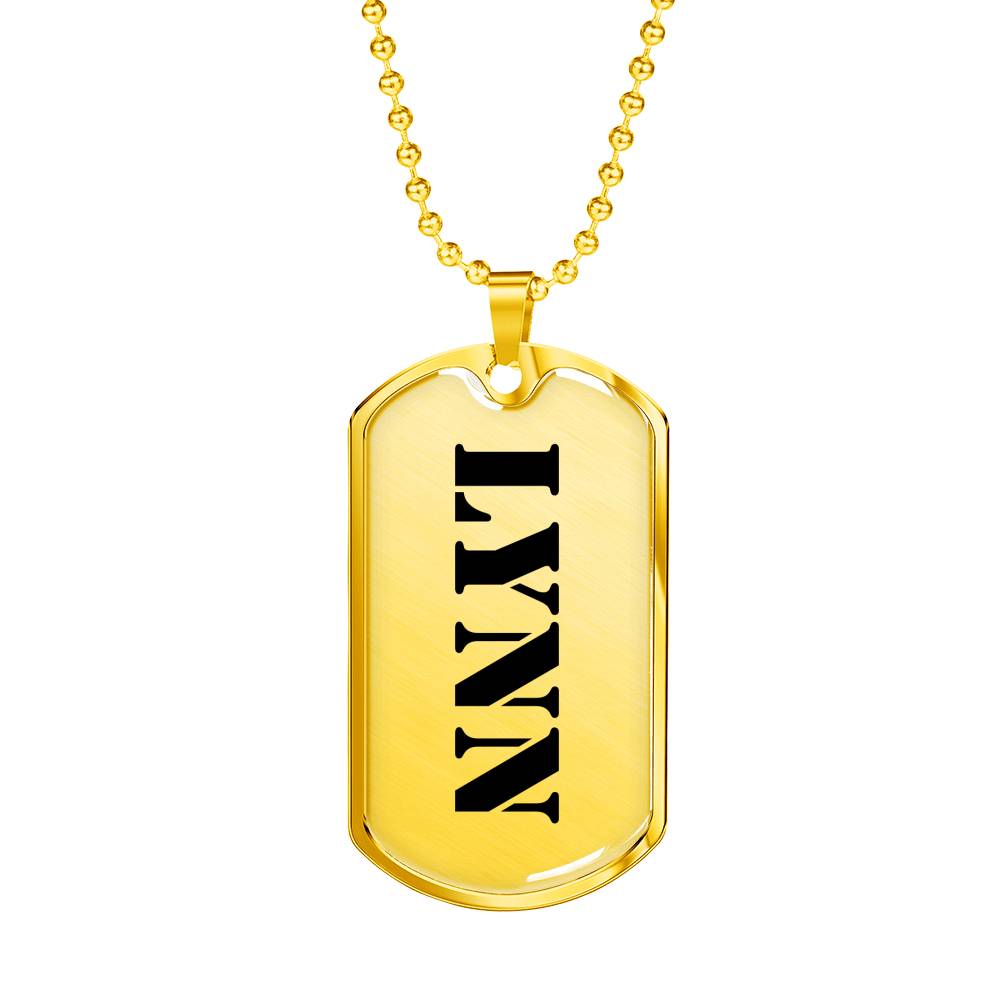 Lynn - 18k Gold Finished Luxury Dog Tag Necklace