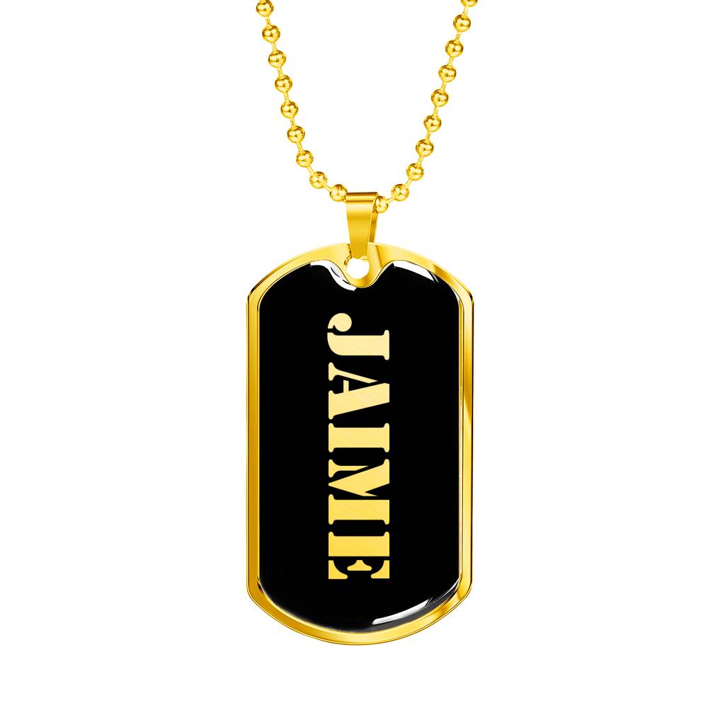 Jaime v2 - 18k Gold Finished Luxury Dog Tag Necklace