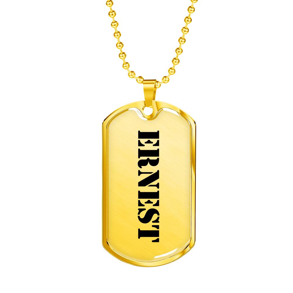 Ernest - 18k Gold Finished Luxury Dog Tag Necklace