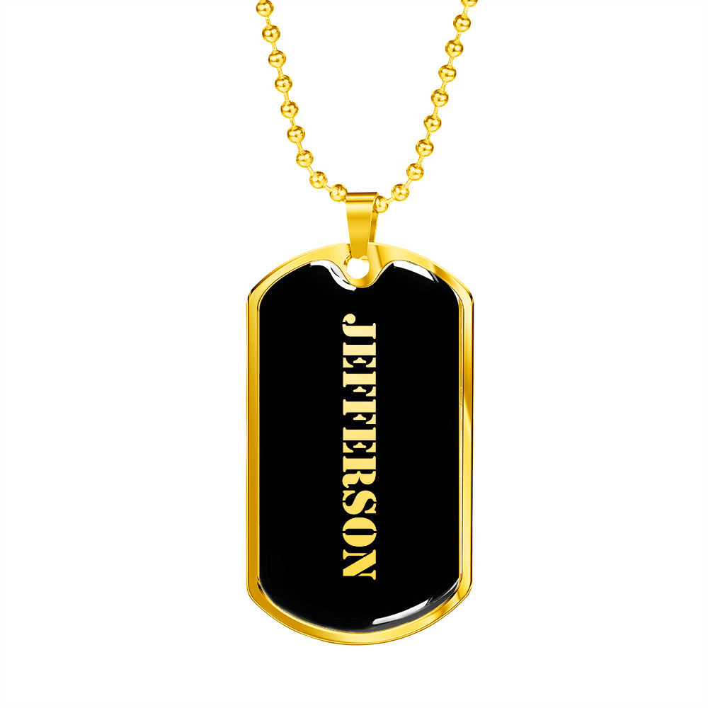 Jefferson v2 - 18k Gold Finished Luxury Dog Tag Necklace