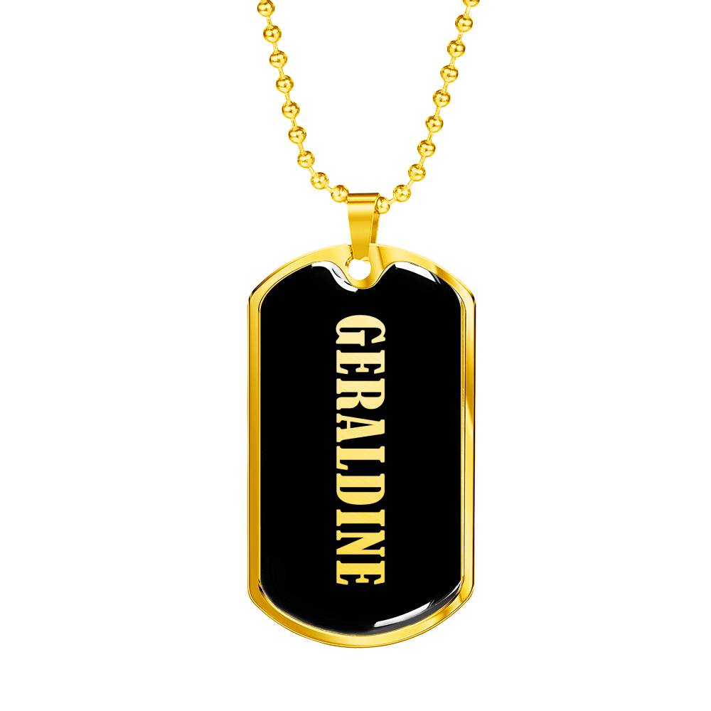 Geraldine v02 - 18k Gold Finished Luxury Dog Tag Necklace