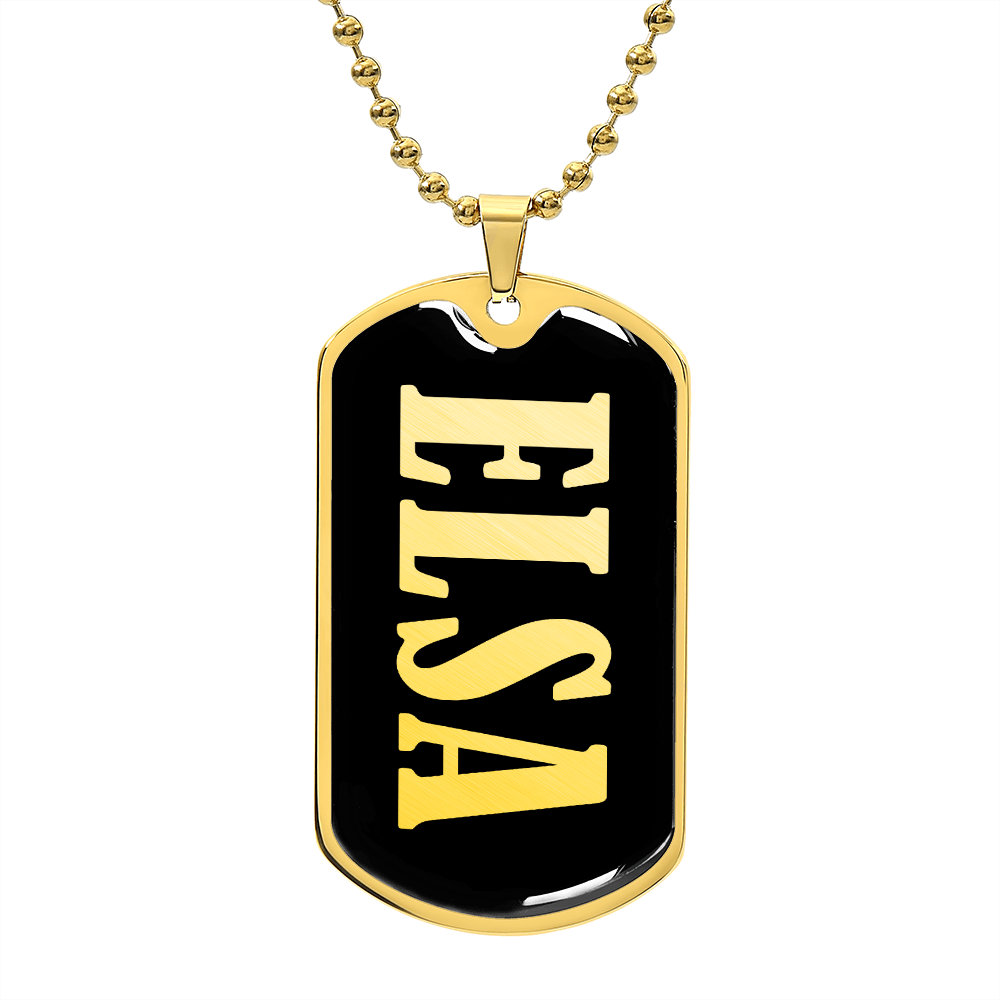 Elsa v02 - 18k Gold Finished Luxury Dog Tag Necklace