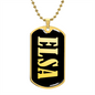 Elsa v02 - 18k Gold Finished Luxury Dog Tag Necklace