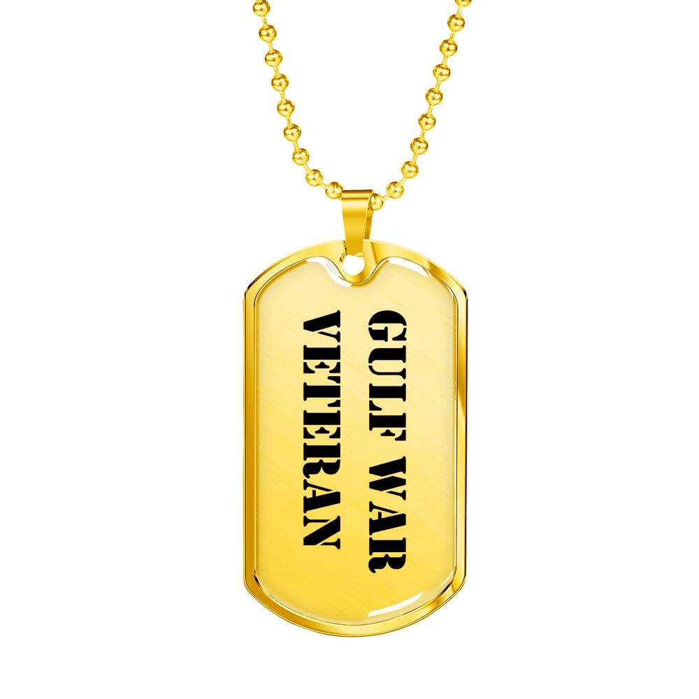 Gulf War Veteran - 18k Gold Finished Luxury Dog Tag Necklace