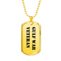 Gulf War Veteran - 18k Gold Finished Luxury Dog Tag Necklace
