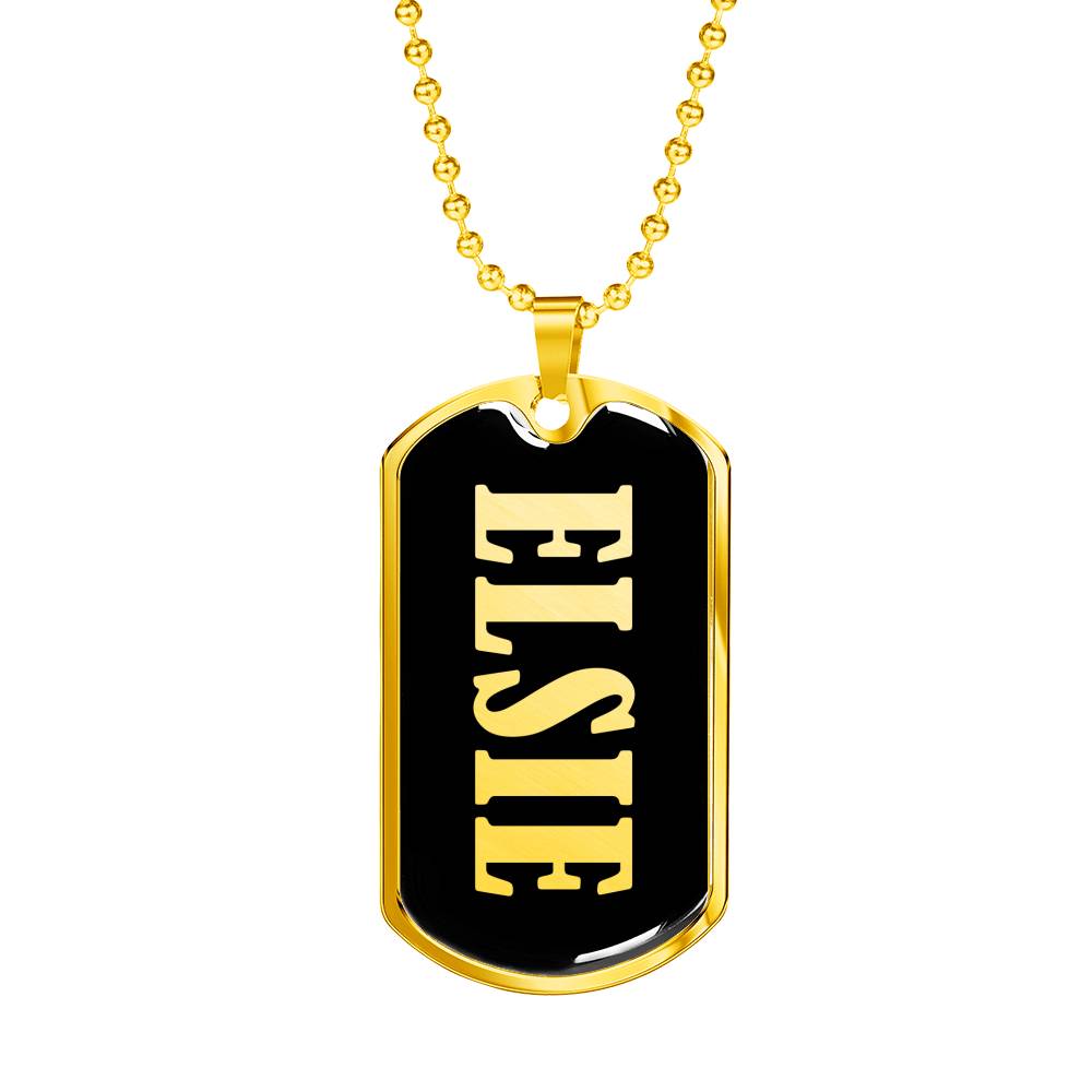 Elsie v02 - 18k Gold Finished Luxury Dog Tag Necklace