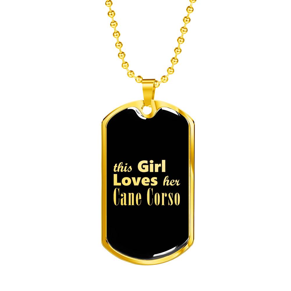 Cane Corso v2 - 18k Gold Finished Luxury Dog Tag Necklace